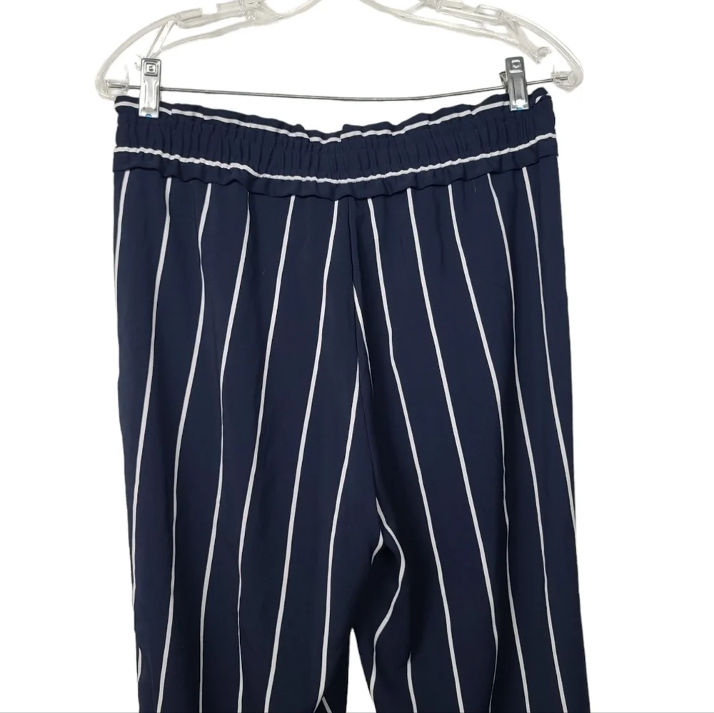 Zara Trafaluc White Blue Striped Pants M - Picture 4 of 7